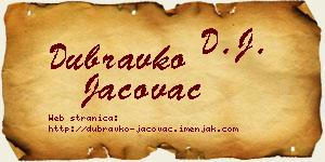 Dubravko Jačovac vizit kartica